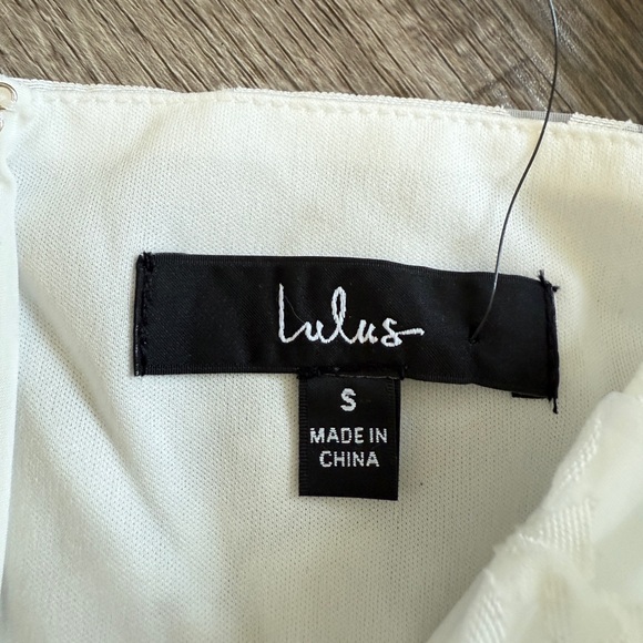 Lulus White Floral Sheer Lace Puff Sleeve‎ Mini Dress Party Cocktail - Picture 8 of 8